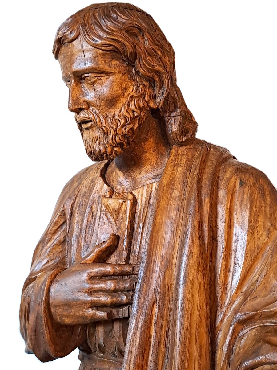 Saint Joseph In Carved Wood, 18th Century. -photo-7