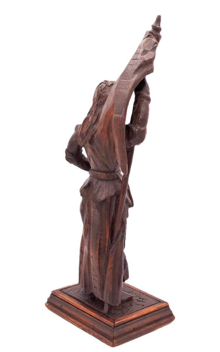 Wooden Sculpture Of Joan Of Arc, Late 19th Century Folk Art-photo-4