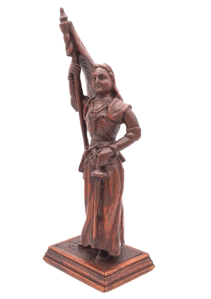 Wooden Sculpture Of Joan Of Arc, Late 19th Century Folk Art-photo-4