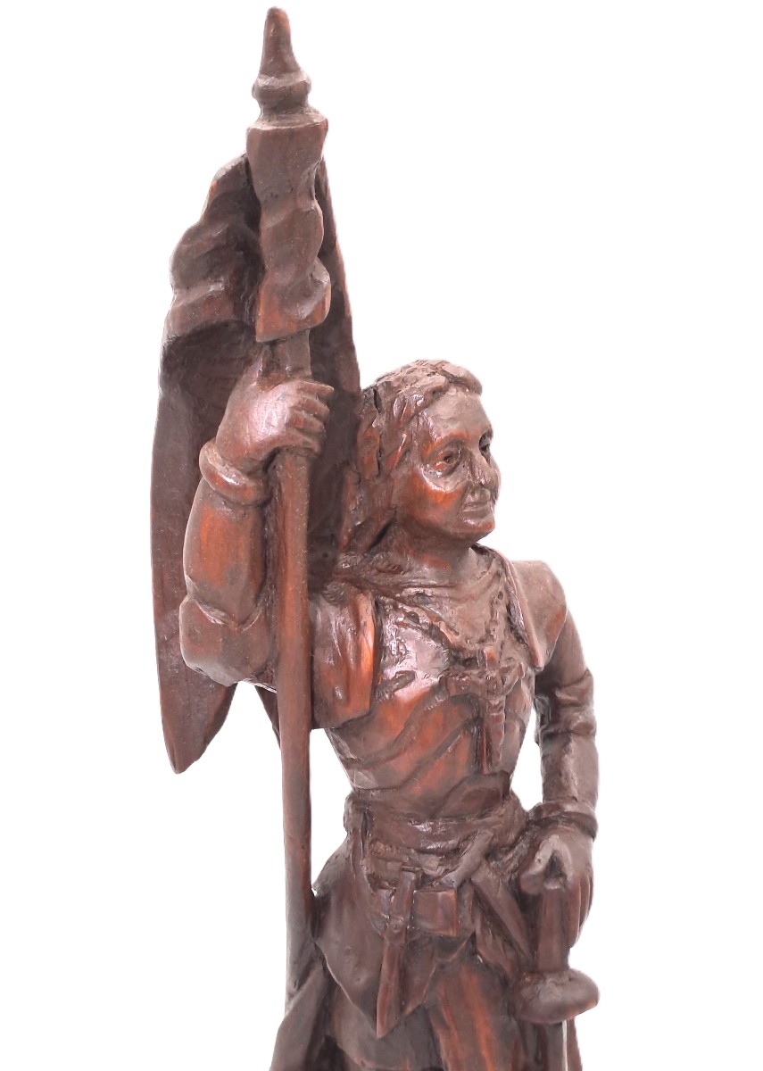 Wooden Sculpture Of Joan Of Arc, Late 19th Century Folk Art-photo-7