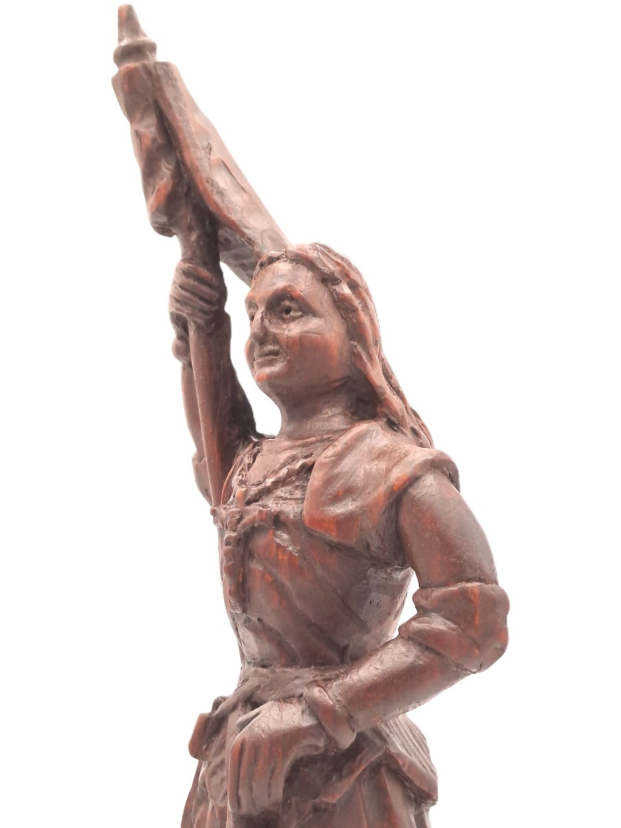 Wooden Sculpture Of Joan Of Arc, Late 19th Century Folk Art-photo-8