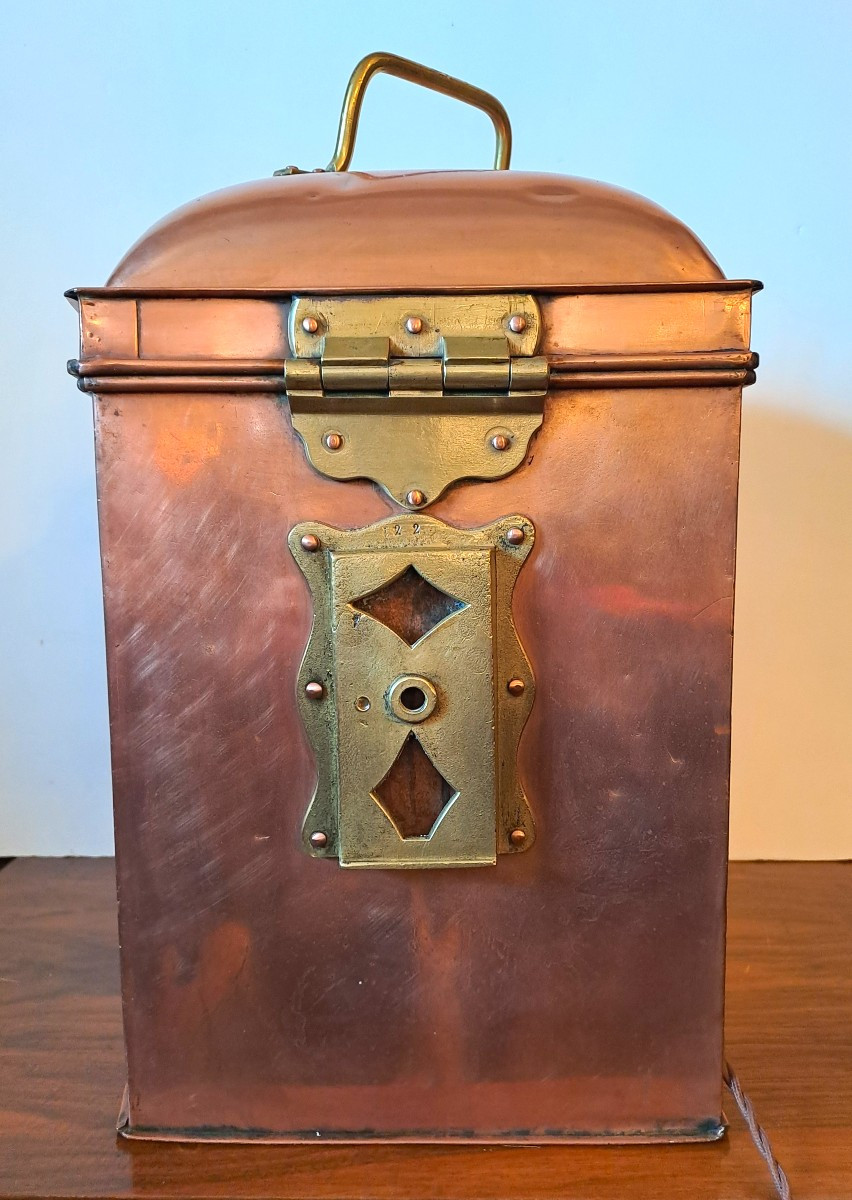 Large Copper Quarter-turned Marine Lantern, Early 20th Century-photo-7