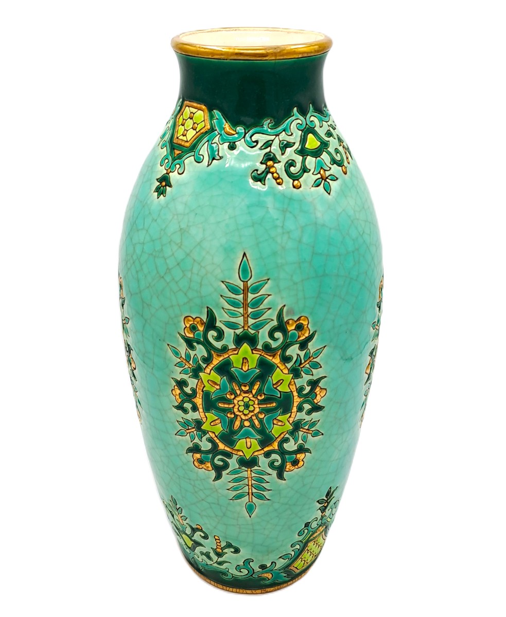 Grand vase en émaux de Longwy, décor Chevreuse de Maurice-Paul CHEVALLIER, Milieu XXème siècle-photo-1