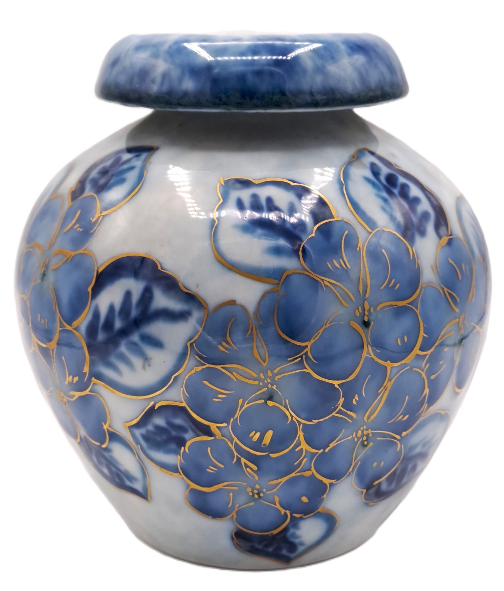 Vase Camille Tharaud, Porcelaine de Limoges émaillée, Modèle Amarante aux fleurs de pommier-photo-2