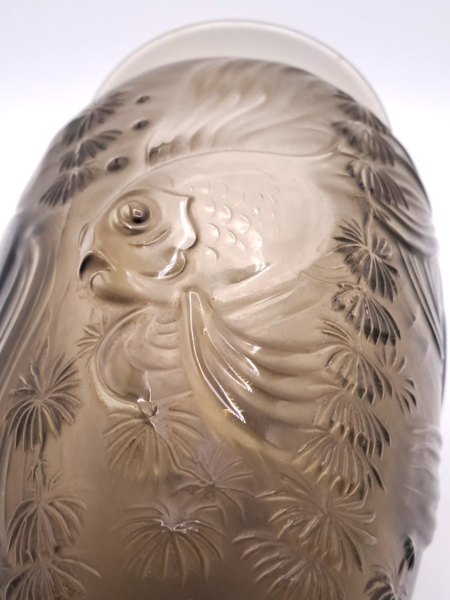 Vase Art Nouveau de Josef INWALD, série Carpe Koï en verre pressé et moulé, début XXème siècle-photo-2