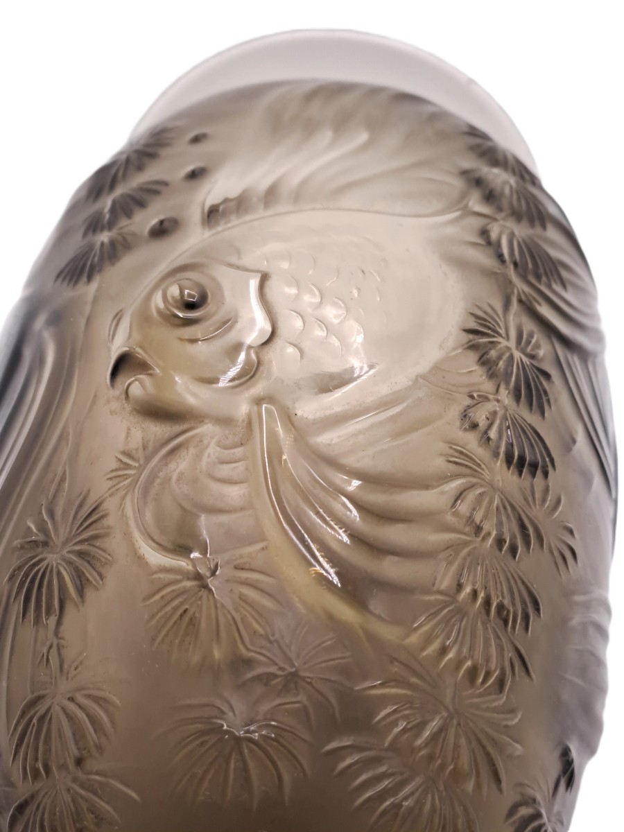 Vase Art Nouveau de Josef INWALD, série Carpe Koï en verre pressé et moulé, début XXème siècle-photo-2