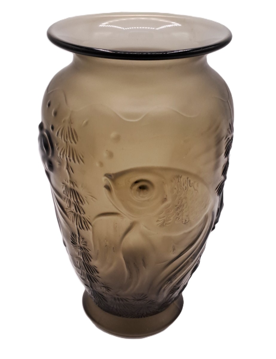 Vase Art Nouveau de Josef INWALD, série Carpe Koï en verre pressé et moulé, début XXème siècle-photo-4