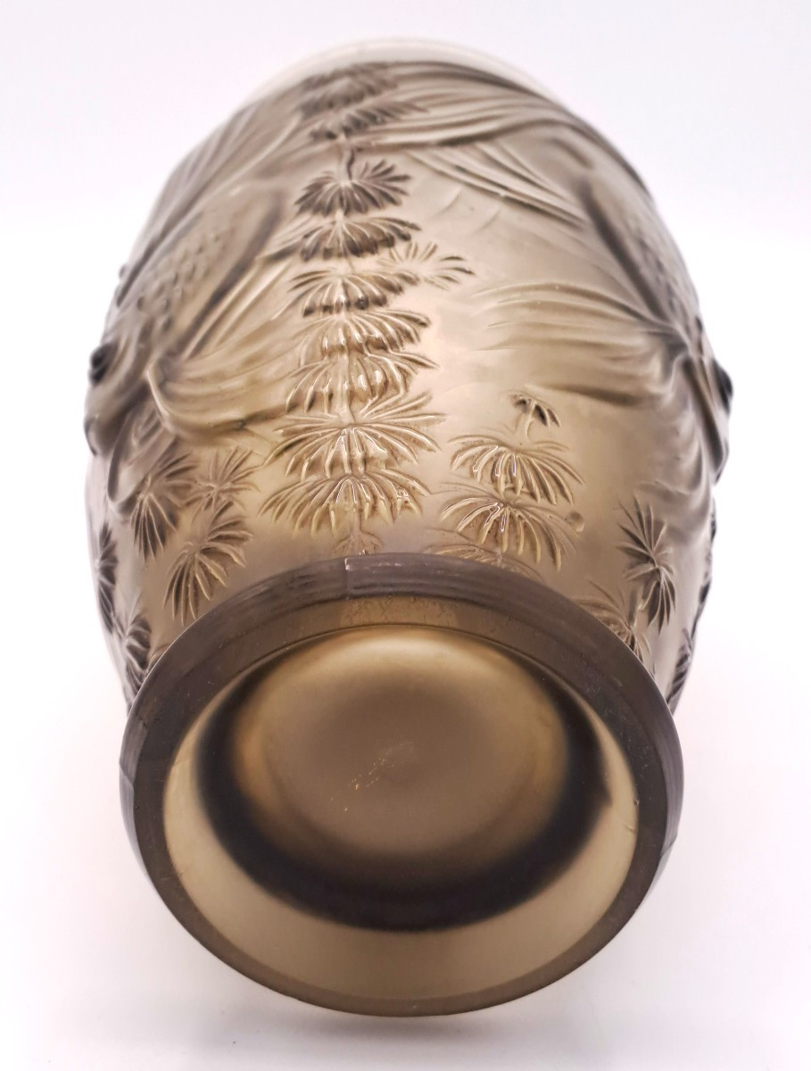 Vase Art Nouveau de Josef INWALD, série Carpe Koï en verre pressé et moulé, début XXème siècle-photo-8