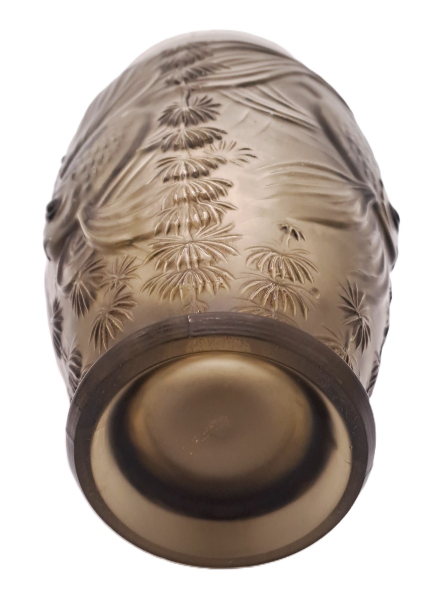 Vase Art Nouveau de Josef INWALD, série Carpe Koï en verre pressé et moulé, début XXème siècle-photo-8