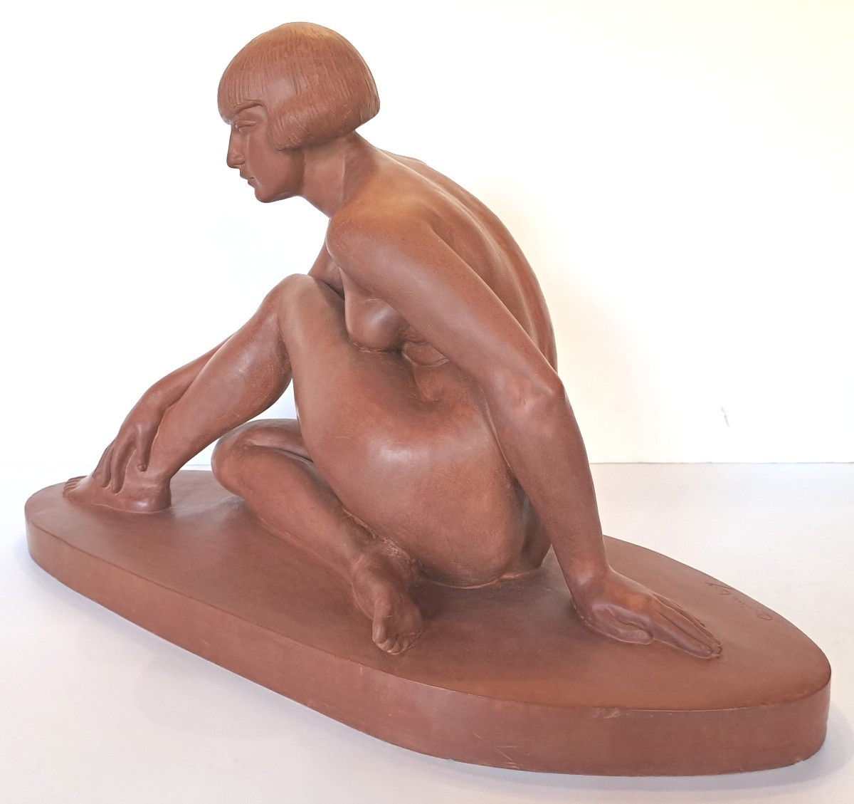 Clarisse Lévy-kinsbourg, Terracotta Sculpture Of A Female Academic Nude, Art Deco Period-photo-7