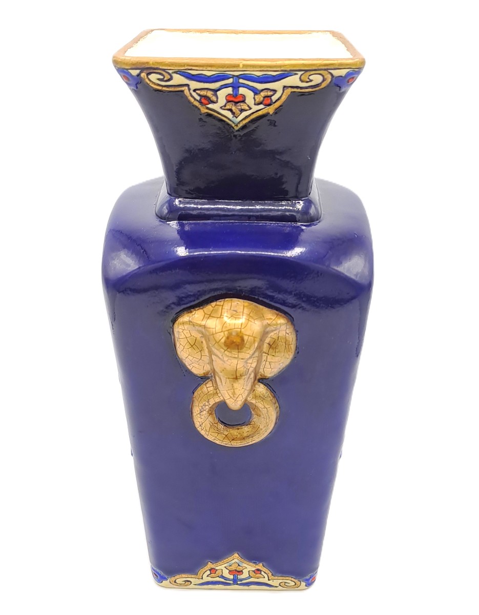 Vase en émaux de Longwy dans le goût de Chine, décor de Maurice-Paul CHEVALLIER, Milieu XXème-photo-4