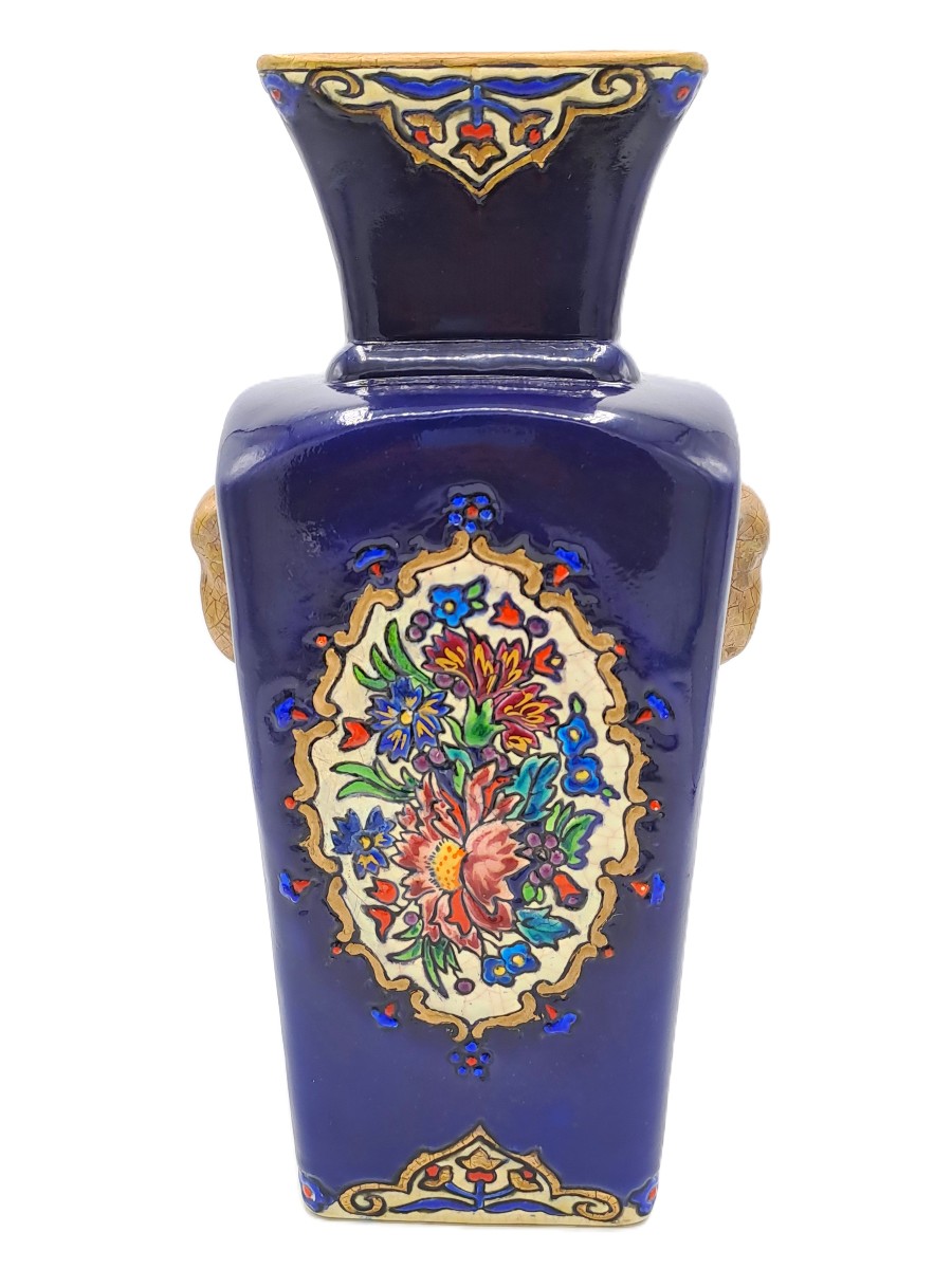 Vase en émaux de Longwy dans le goût de Chine, décor de Maurice-Paul CHEVALLIER, Milieu XXème-photo-2