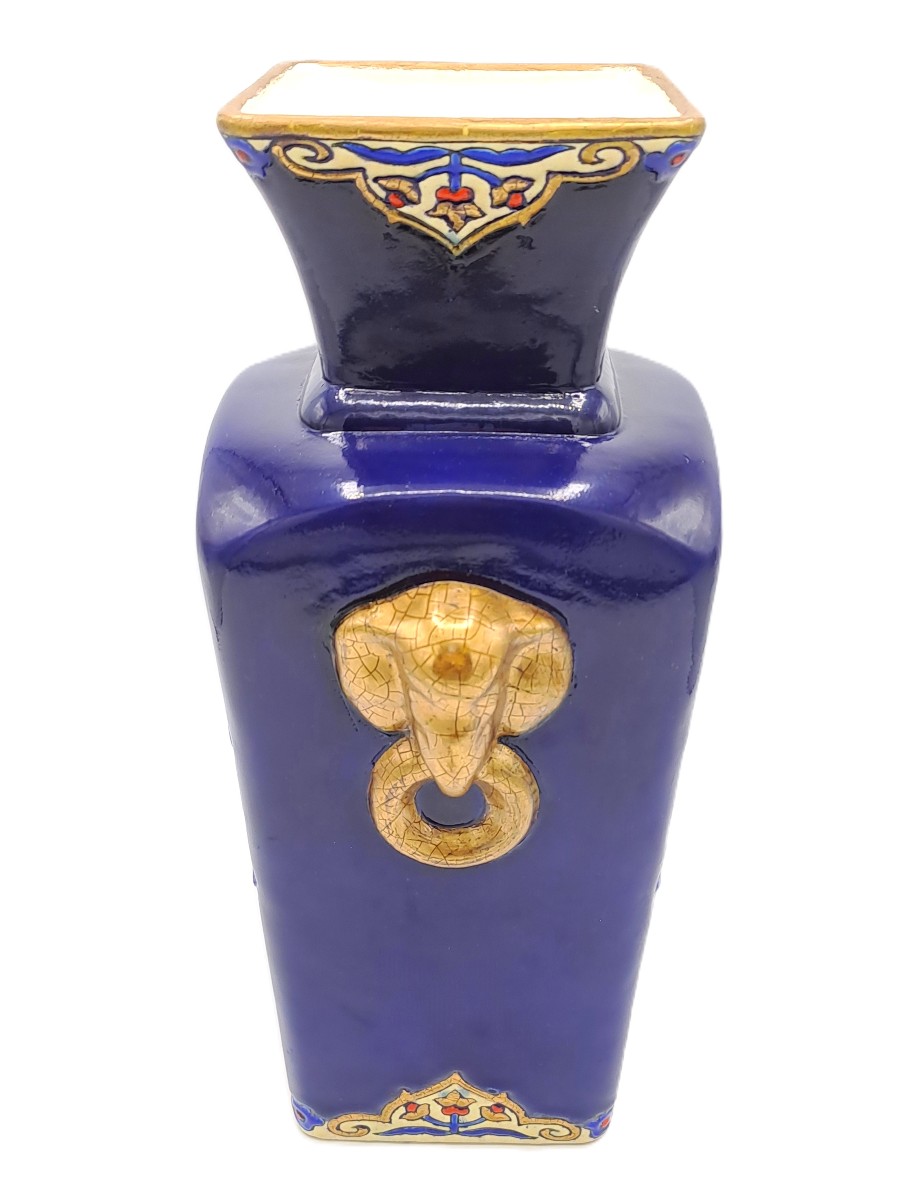 Vase en émaux de Longwy dans le goût de Chine, décor de Maurice-Paul CHEVALLIER, Milieu XXème-photo-3