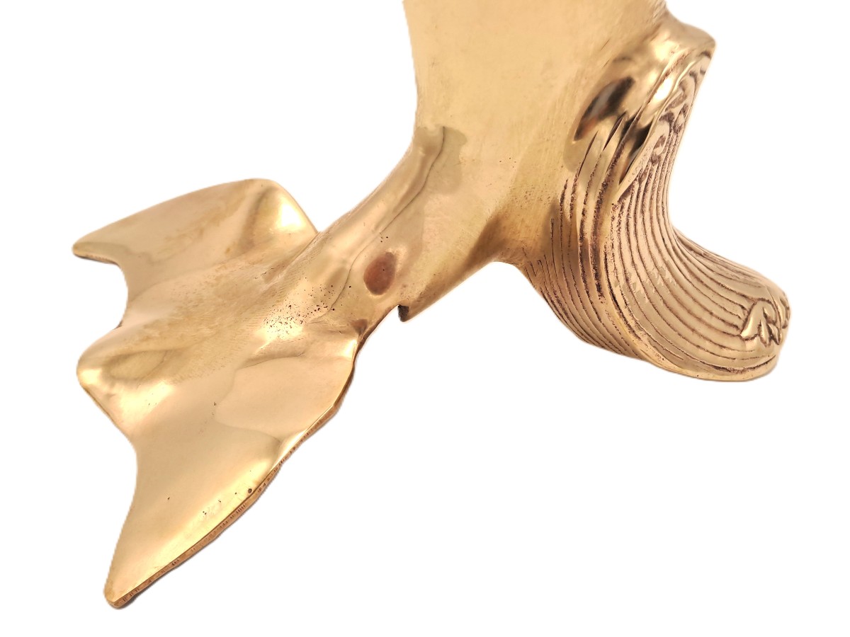 Polished Brass Dolphin, Vintage Design, Mid-20th Century-photo-3