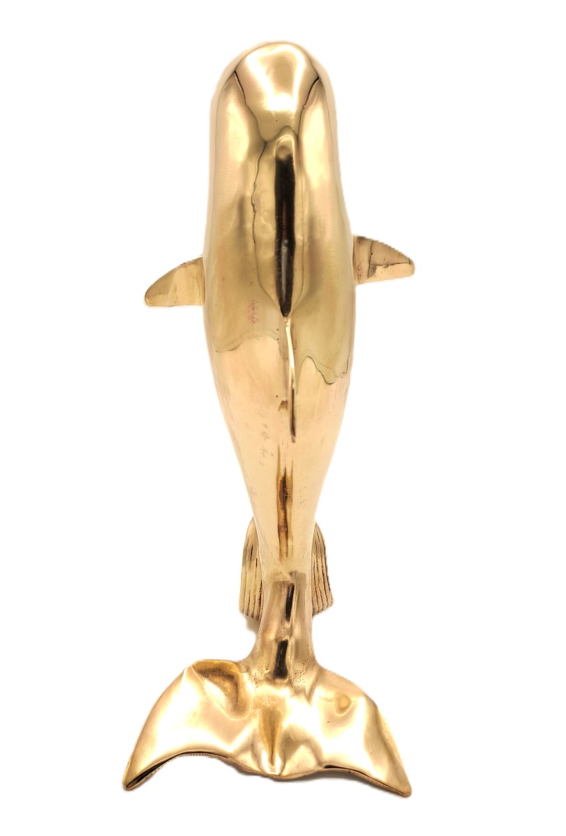 Polished Brass Dolphin, Vintage Design, Mid-20th Century-photo-5