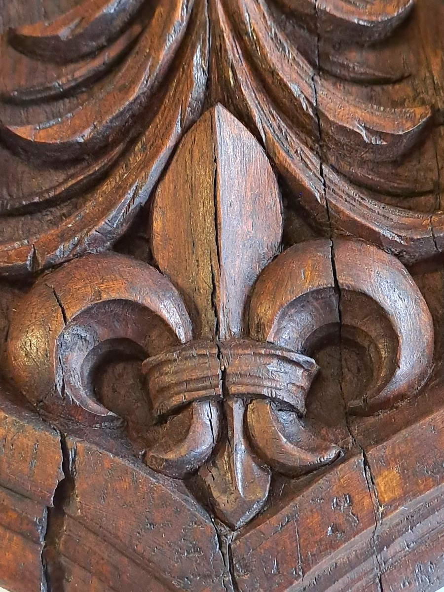 Large Coat Of Arms With A Crowned Eagle And Fleur-de-lis, Sculpture Signed E. Valadié, 19th-20th Century -photo-3