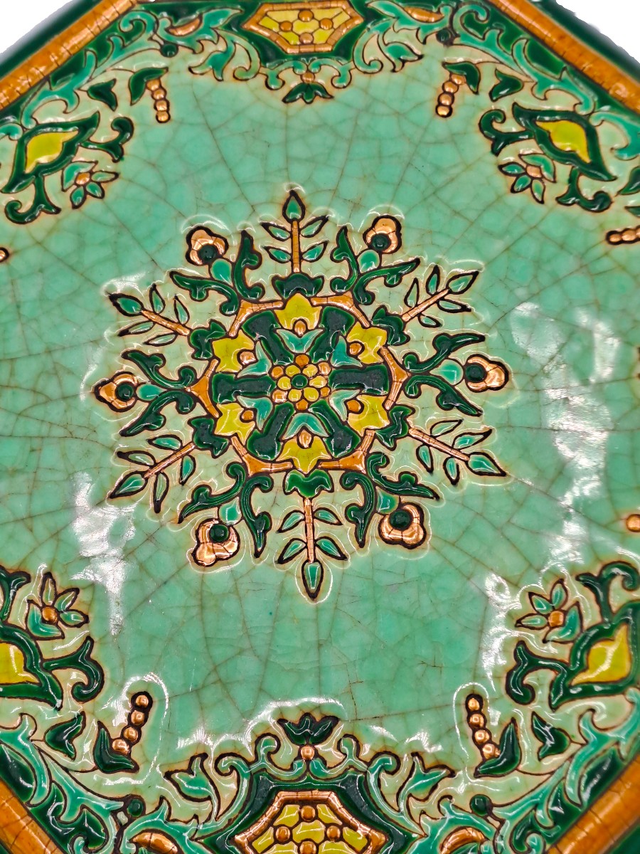 Dessous de plat en émaux de Longwy, décor Chevreuse de Maurice-Paul CHEVALLIER, Milieu XXème-photo-1