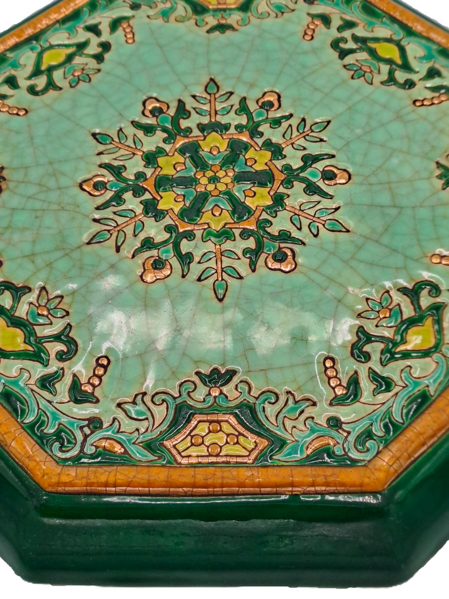 Dessous de plat en émaux de Longwy, décor Chevreuse de Maurice-Paul CHEVALLIER, Milieu XXème-photo-3