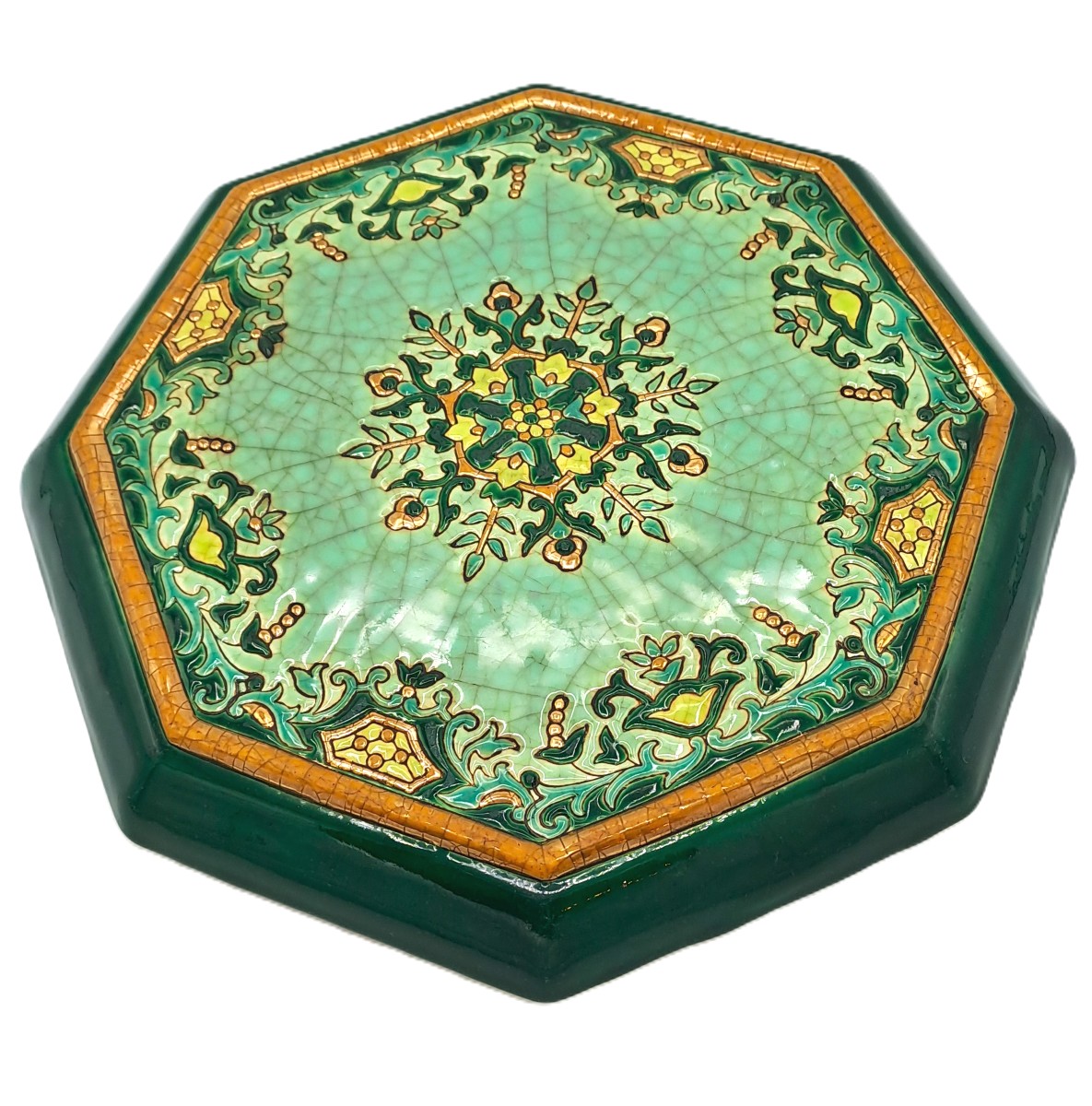 Dessous de plat en émaux de Longwy, décor Chevreuse de Maurice-Paul CHEVALLIER, Milieu XXème