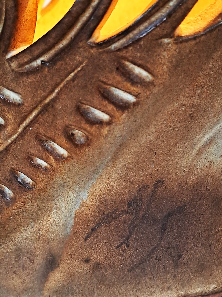 Chouette signée Agnès ESCALA, Luminaire zoomorphe en grès ajouré, Design Vintage Années 1970-photo-3