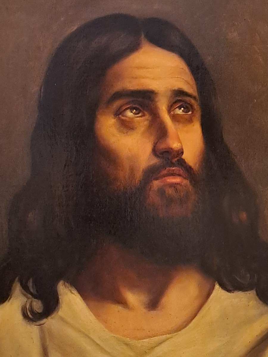Ary Scheffer (1795-1858), Oil On Canvas, Jesus Of Nazareth, Portrait Of Christ From The Early 19th Century-photo-2