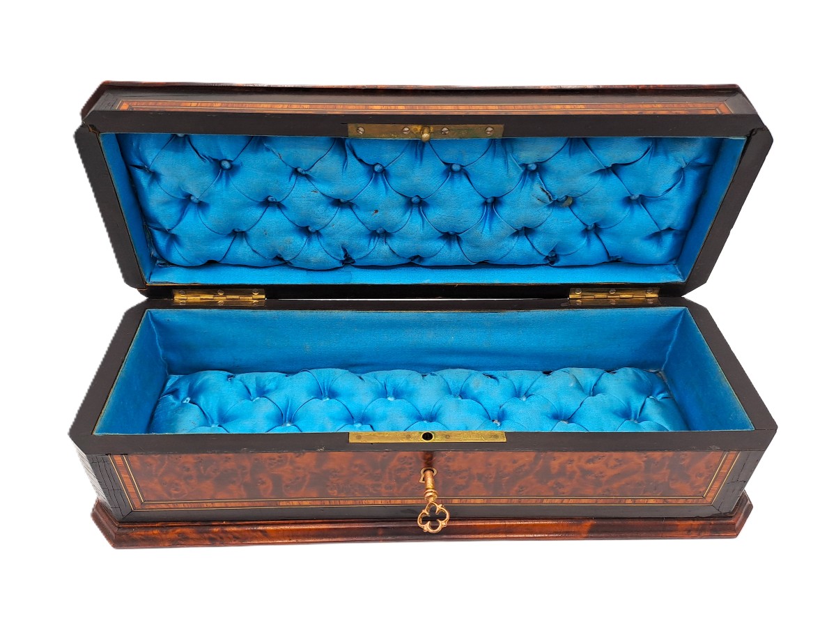Boîte à gants marquetée, époque Napoléon III, XIXème siècle-photo-2