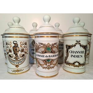 Limoges Porcelain Pharmacy Jars, 20th Century