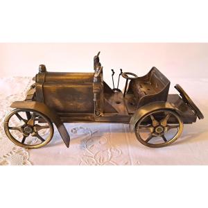 Automobilia: Antique Brass And Copper Scale Model Car, Mid-20th Century