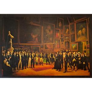 20th Century School, Oil On Canvas According To F.-j. Heim, Charles X Distributing Rewards