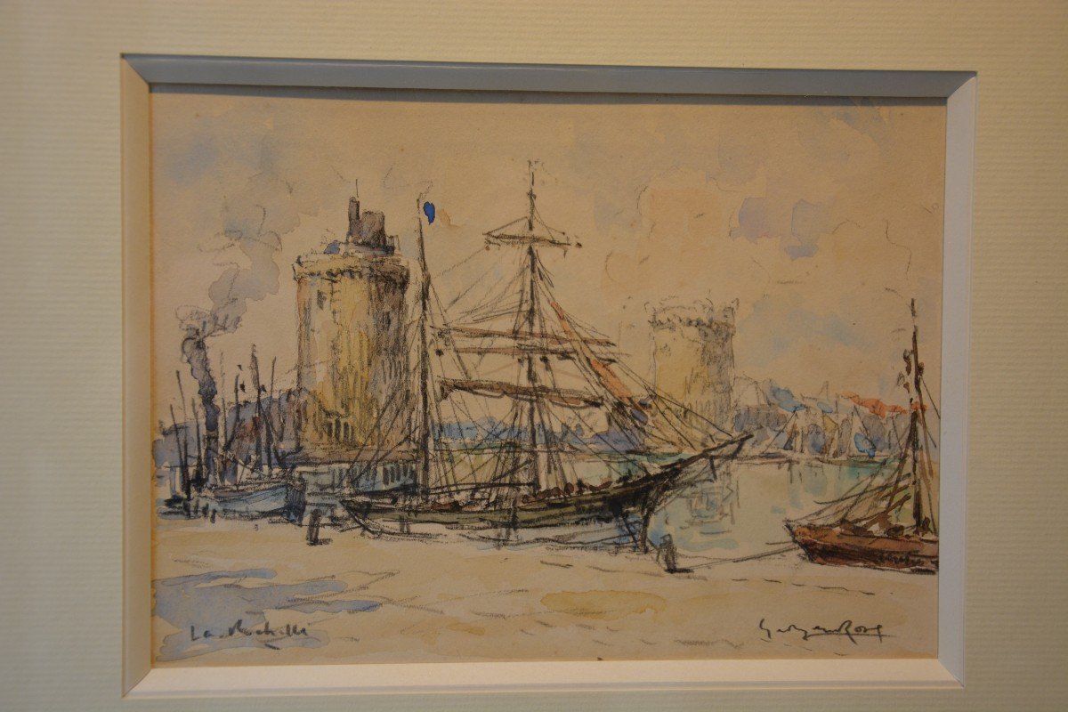  Georges Rose , Aquarelle La Rochelle-photo-2