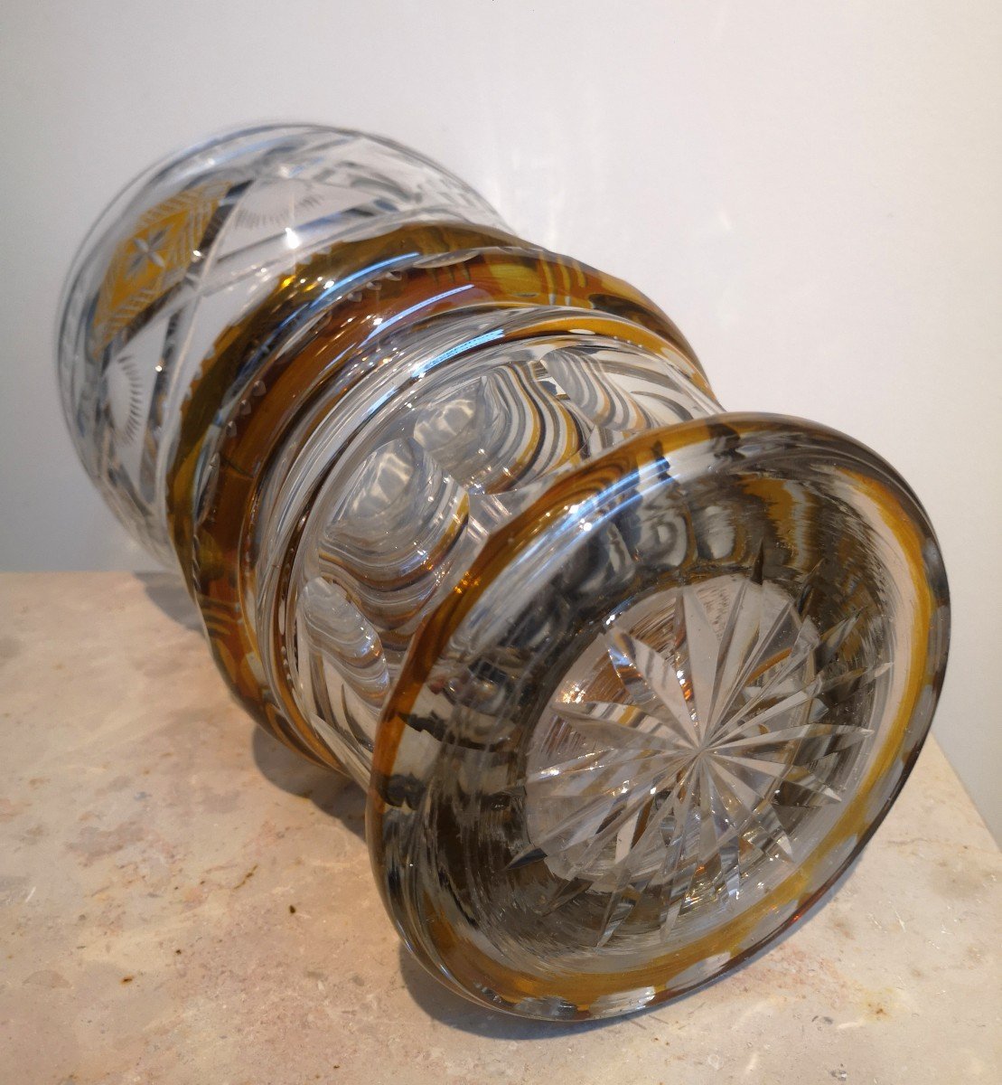 Bohemian Cut Crystal Vase-photo-2