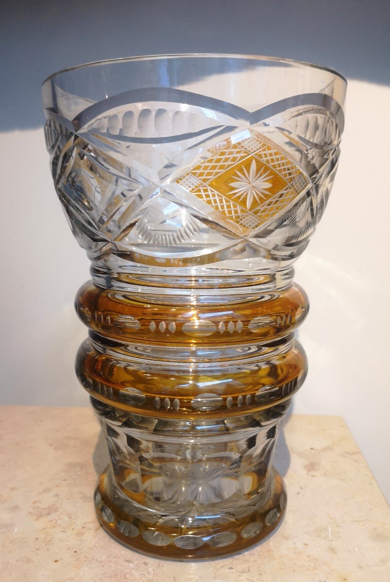 Bohemian Cut Crystal Vase