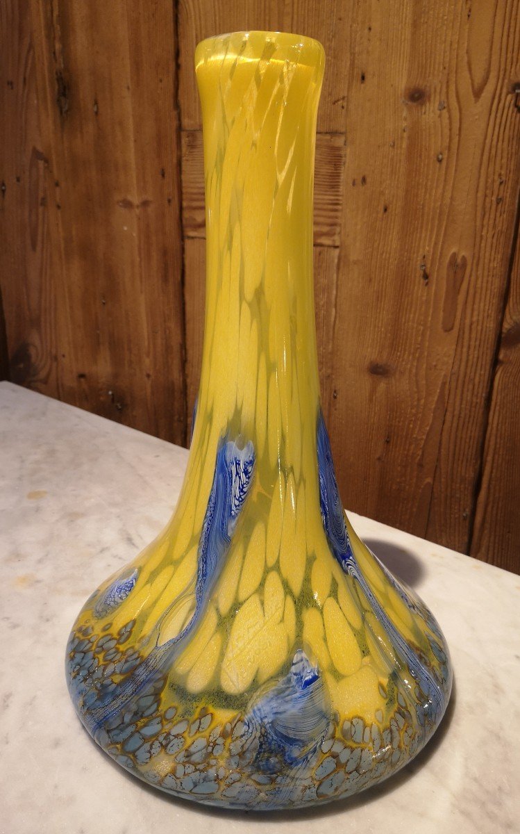 Blown Glass Vase By Jean Luc Gambier-photo-4