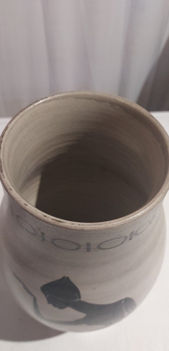 Ceramic Vase By Paul Milet, Stylized Woman-photo-3