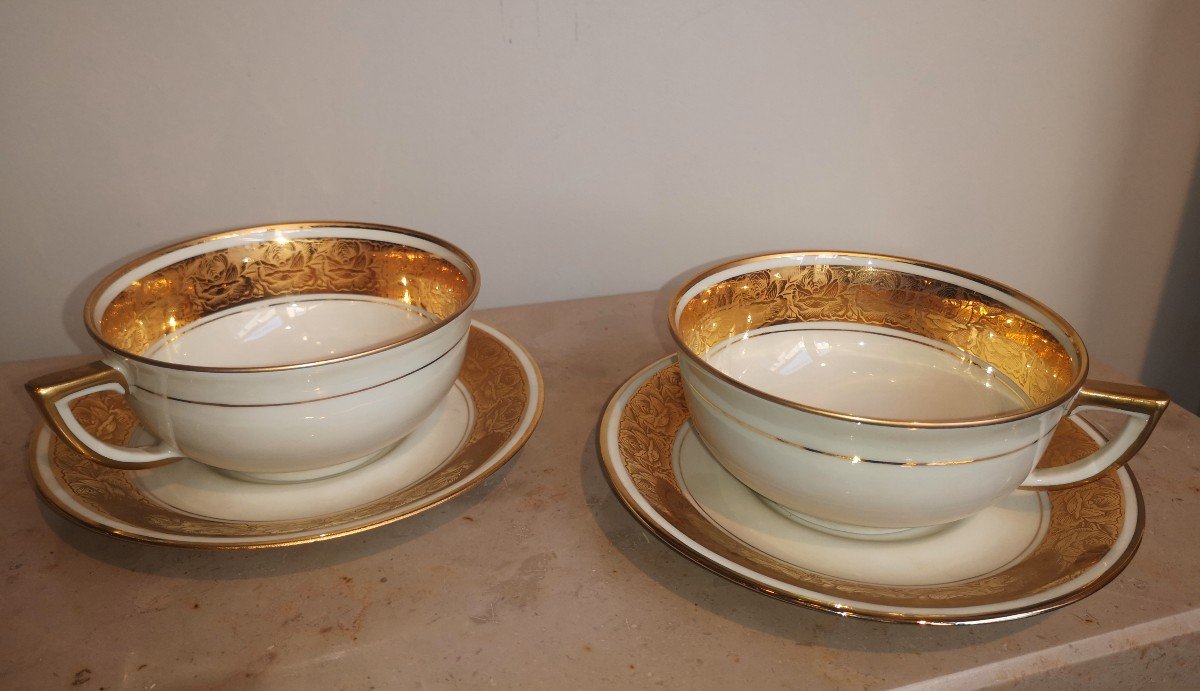 Déjeuners" Tête à Tête "en Porcelaine De Limoges 