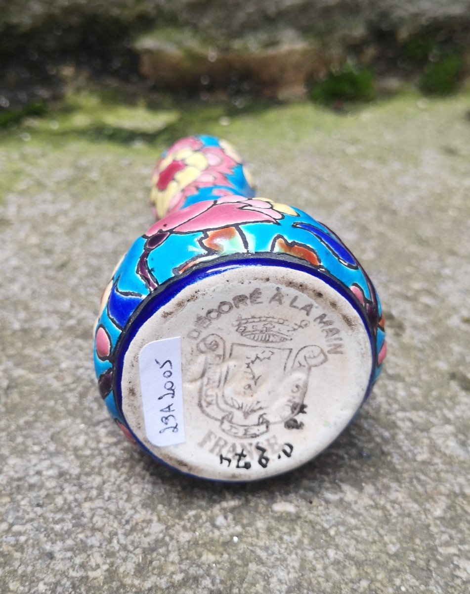 Petit Vase émaux De Longwy -photo-3