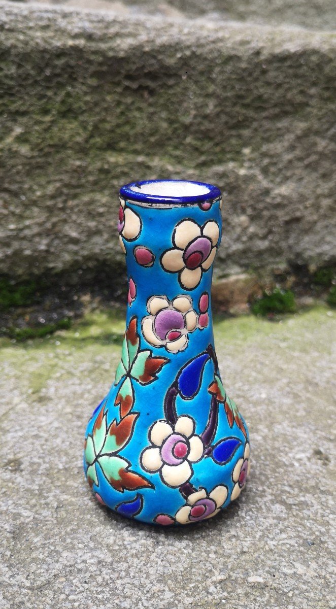 Petit Vase émaux De Longwy 