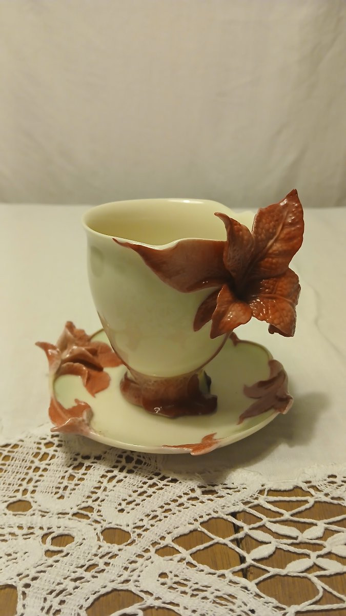 Service en porcelaine Franz,  papillons et fleurs -photo-1