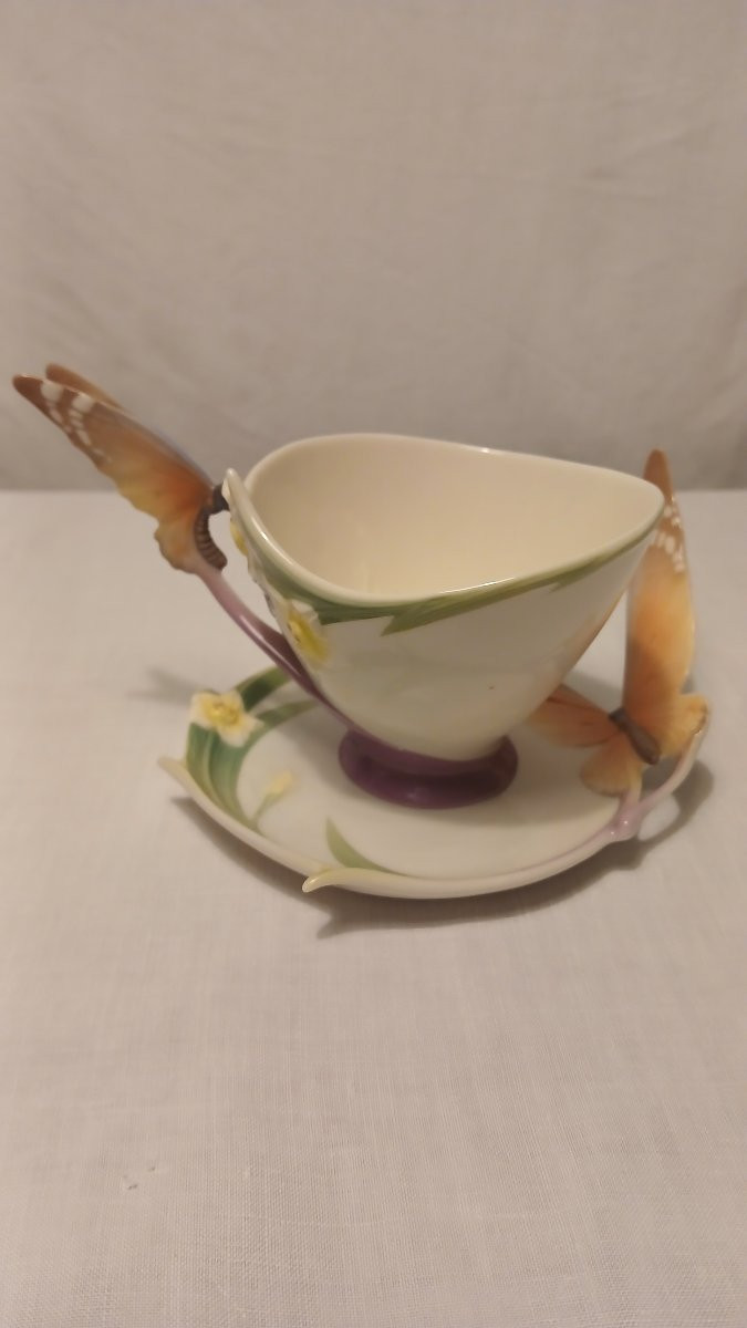 Service en porcelaine Franz,  papillons et fleurs -photo-4