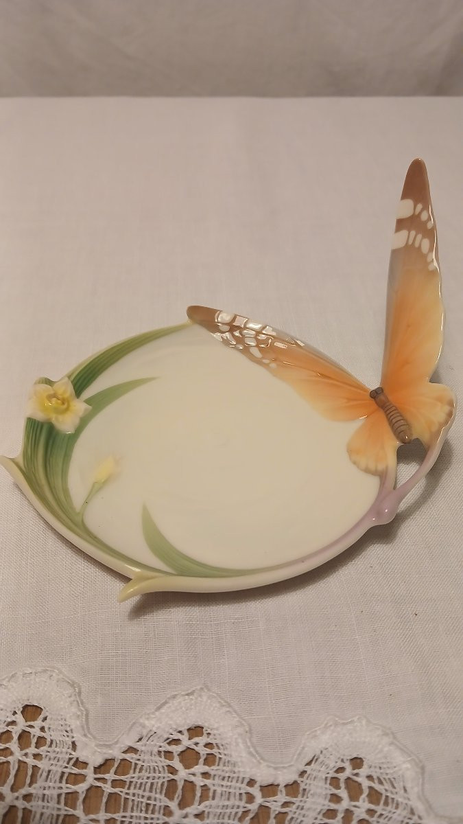 Service en porcelaine Franz,  papillons et fleurs -photo-5