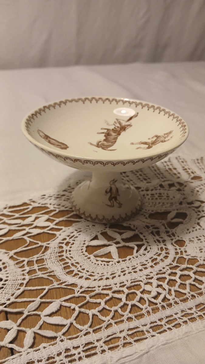 Sarreguemines Play Dinner Service, Passe Temps Model, 13 Shaped Pieces, 14 Plates-photo-5