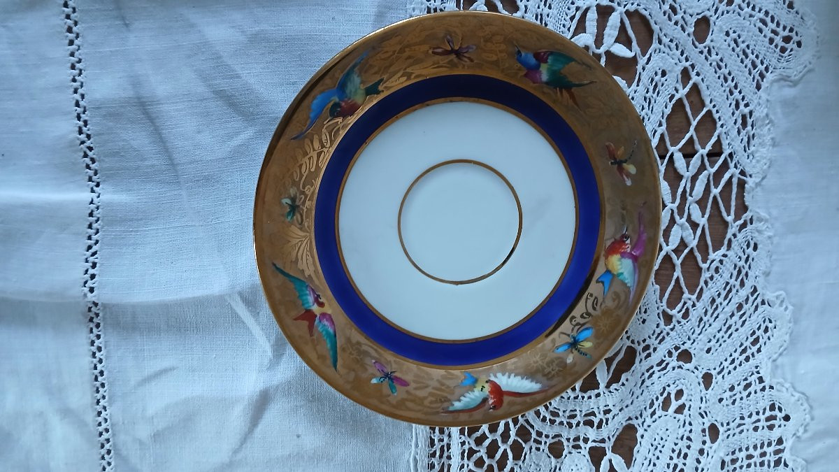 6 tasses à café Le Tallec porcelaine dorée de Limoges -photo-2