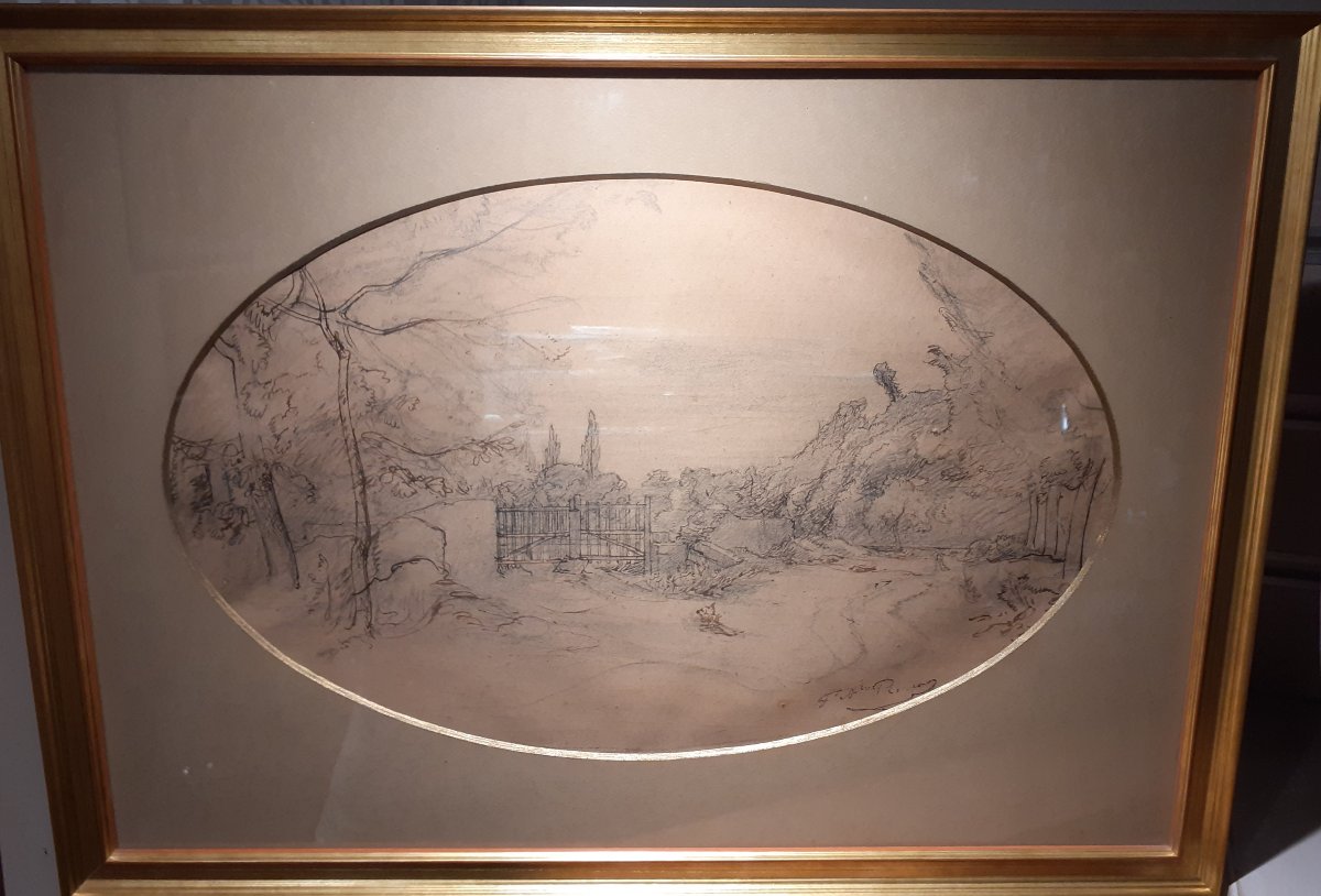 François-auguste Ravier, "path At The Entrance To The Garden"-photo-2