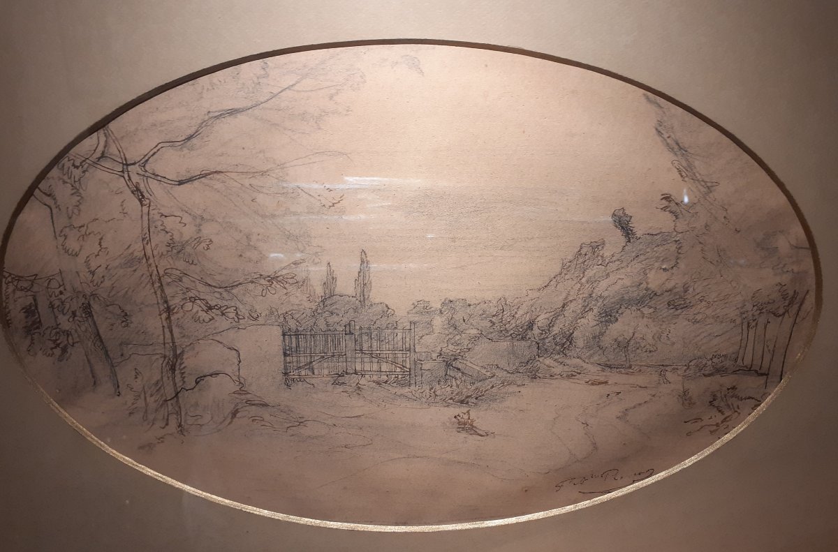 François-auguste Ravier, "path At The Entrance To The Garden"