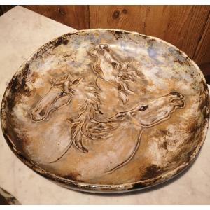 Grand Plat Céramique Alexandre Kostanda, Vallauris 