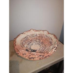 Terracotta Plate/cup By Jean Fradin