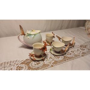 Service en porcelaine Franz,  papillons et fleurs 