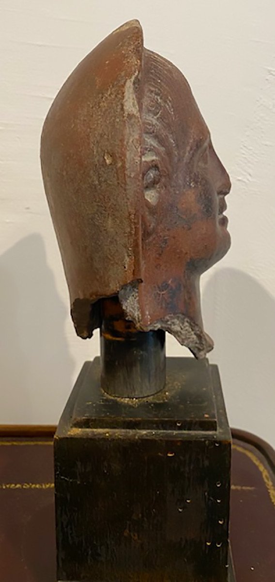 Tête Antique En Terre Cuite-photo-4