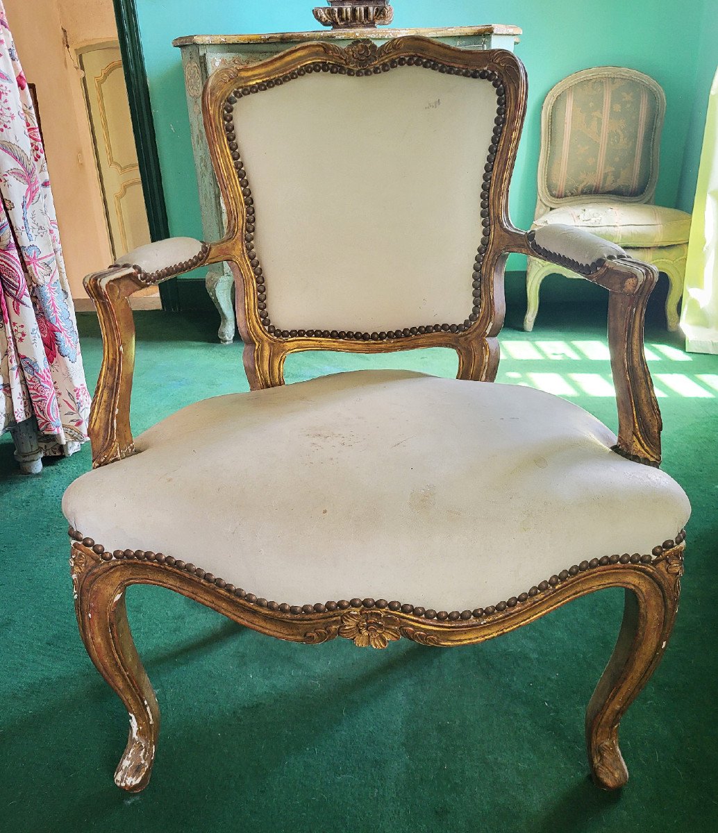 Louis XV Period Cabriolet Armchair-photo-4