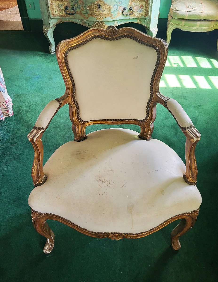 Louis XV Period Cabriolet Armchair